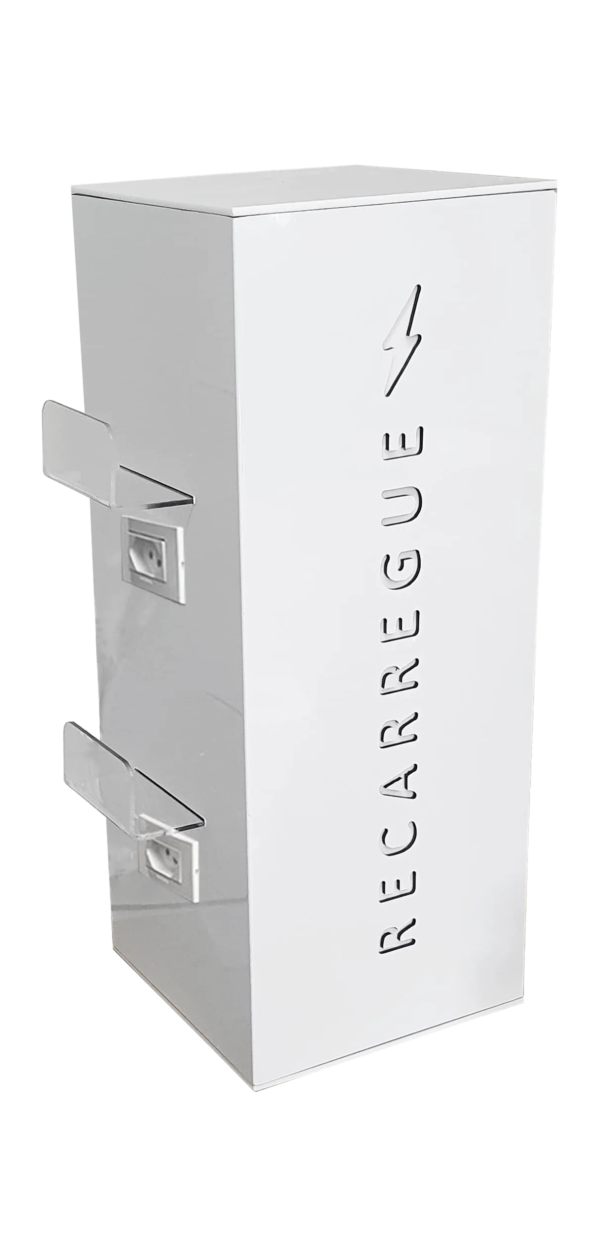 Totem Carregador Mini Branco com Tomada Plascril