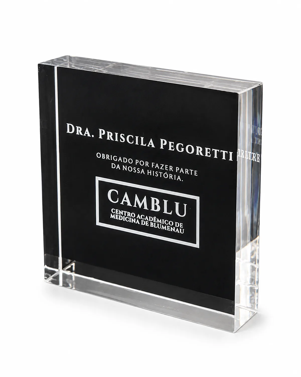 Placa de Homenagem e Premiação em Acrílico